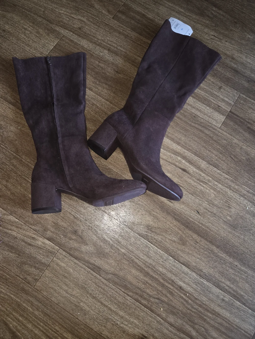 Time and Tru Brown Suede Over-the-Knee Block Heel Boots